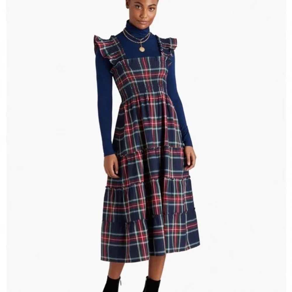 Hill House Navy Plaid Midi Tartan Nap Dress